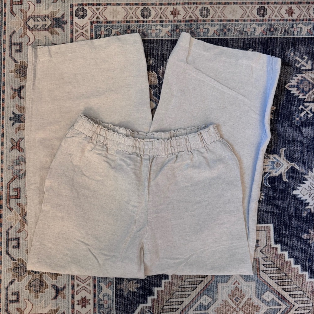 H&M Cream Wide Leg Pants